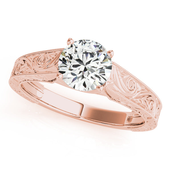 18K Rose Gold 1ct Diamond Engagement Solitaire Ring
