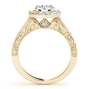 18K Yellow Gold 1 5/8 ct tw Halo Diamond Engagement Ring