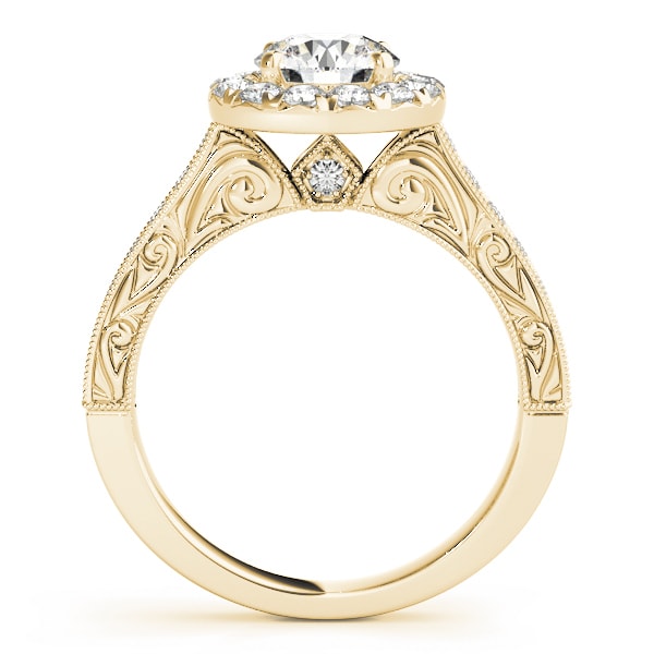 18K Yellow Gold 1 5/8 ct tw Halo Diamond Engagement Ring