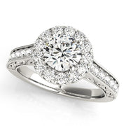 Platinum 1 5/8 ct tw Halo Diamond Engagement Ring