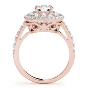 18K Rose Gold 2 ct tw Halo Diamond Engagement Ring