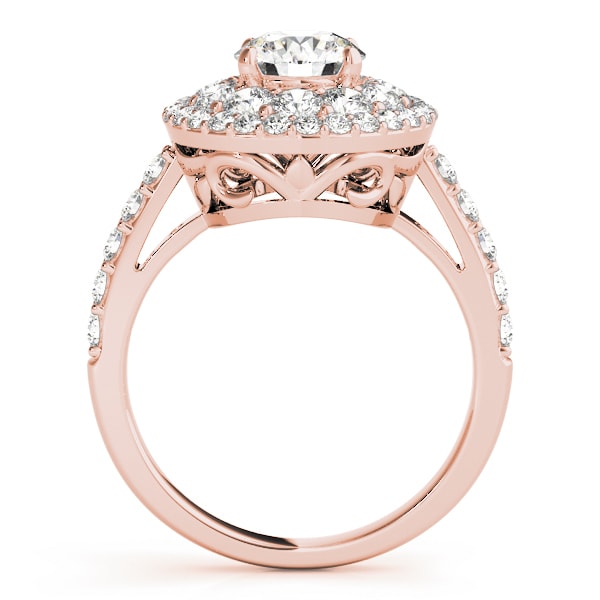 18K Rose Gold 2 ct tw Halo Diamond Engagement Ring