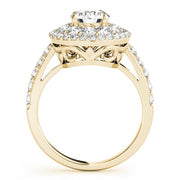18K Yellow Gold 2 ct tw Halo Diamond Engagement Ring