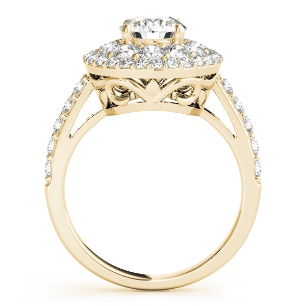 18K Yellow Gold 2 ct tw Halo Diamond Engagement Ring