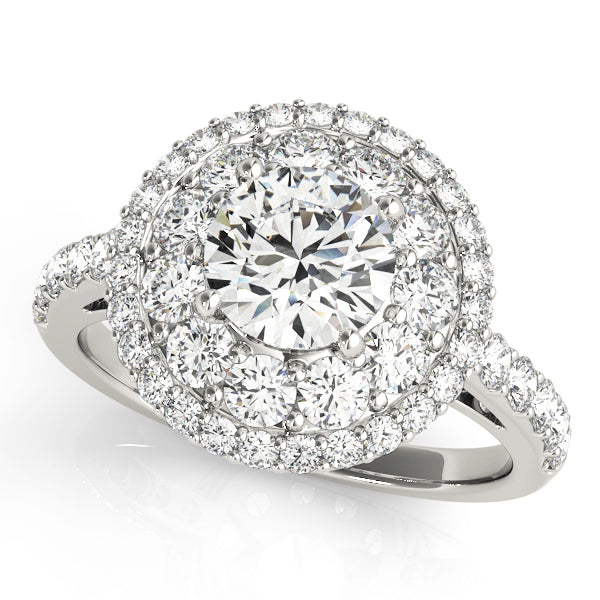 1.0 CT Round Diamond Halo Engagement Ring