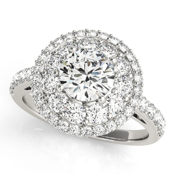 Platinum 2 ct tw Halo Diamond Engagement Ring