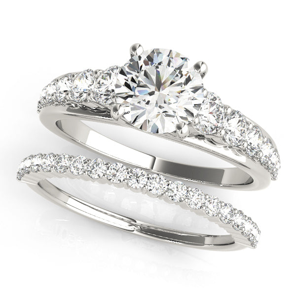 Single Row Diamond Engagement Ring