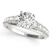 Round Diamond Single Row Engagement Ring