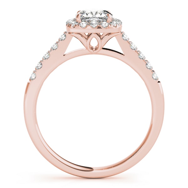 14K Rose Gold 1 1/3 ct tw Halo Diamond Engagement Ring