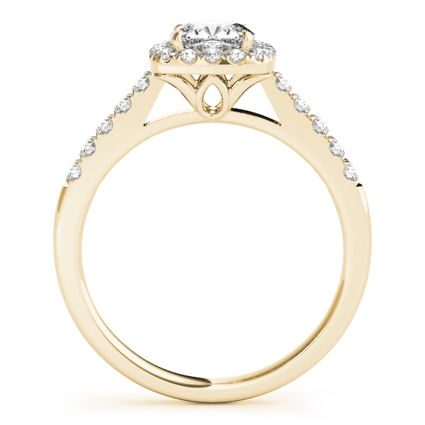 18K Yellow Gold 1 1/3 ct tw Halo Diamond Engagement Ring