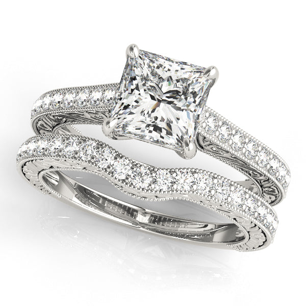 Single Row Diamond Engagement Ring