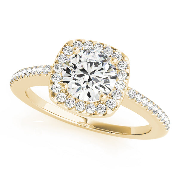 14K Yellow Gold 1 CT Diamond Halo Engagement Ring