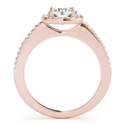 14K Rose Gold 1 1/5 ct tw Halo Diamond Engagement Ring
