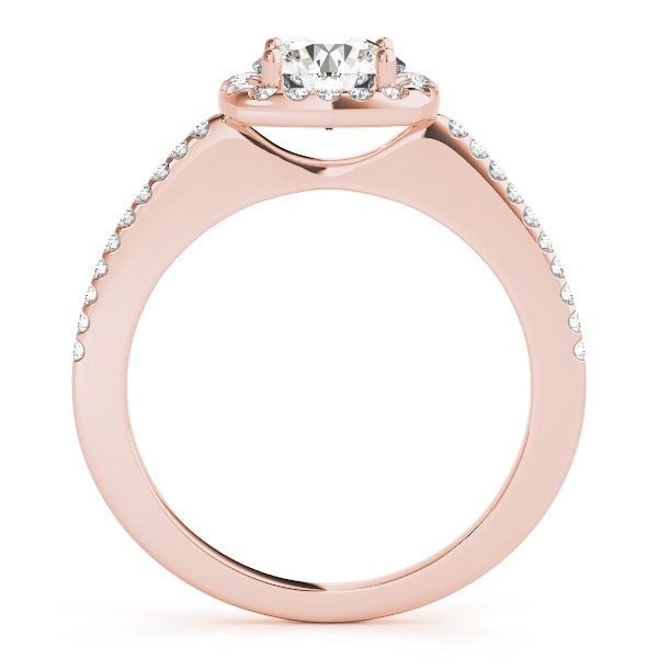 14K Rose Gold 1 1/5 ct tw Halo Diamond Engagement Ring