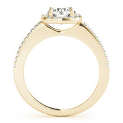 18K Yellow Gold 1 1/5 ct tw Halo Diamond Engagement Ring
