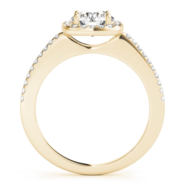 18K Yellow Gold 1 1/5 ct tw Halo Diamond Engagement Ring