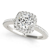 1.0 CT Round Diamond Halo Engagement Ring