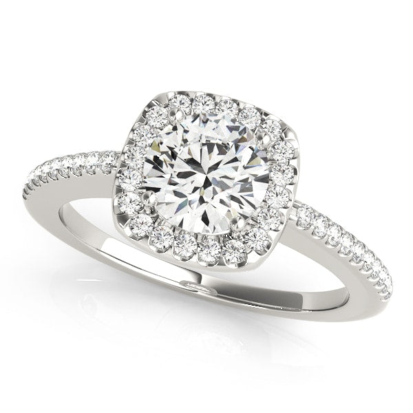 14K White Gold 1 1/5 ct tw Halo Diamond Engagement Ring