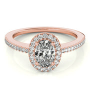 18K Rose Gold 1/2 ct tw Halo Diamond Engagement Ring