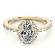 14K Yellow Gold 1/2 ct tw Halo Diamond Engagement Ring