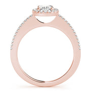 14K Rose Gold 1/2 ct tw Halo Diamond Engagement Ring