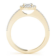 14K Yellow Gold 1/2 ct tw Halo Diamond Engagement Ring