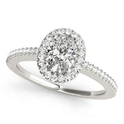 Platinum 1/2 ct tw Halo Diamond Engagement Ring