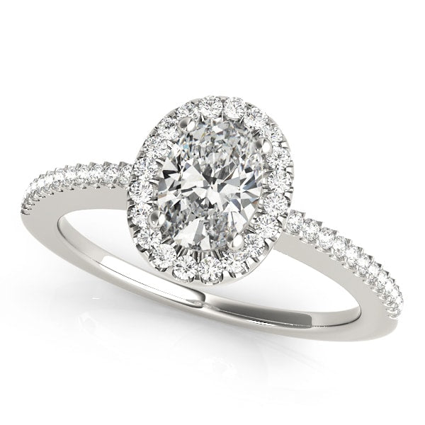 Platinum 1/2 ct tw Halo Diamond Engagement Ring