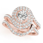 14K Rose Gold 1 3/4 ct tw Halo Diamond Engagement Ring