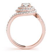 14K Rose Gold 1 3/4 ct tw Halo Diamond Engagement Ring