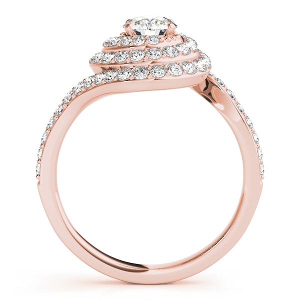 14K Rose Gold 1 3/4 ct tw Halo Diamond Engagement Ring