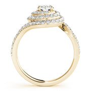 18K Yellow Gold 1 3/4 ct tw Halo Diamond Engagement Ring