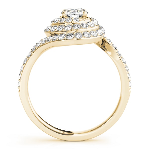 18K Yellow Gold 1 3/4 ct tw Halo Diamond Engagement Ring