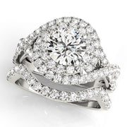 1.0 CT Round Diamond Halo Engagement Ring