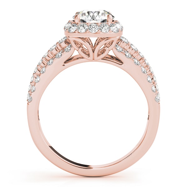 18K Rose Gold 1 7/8 ct tw Halo Diamond Engagement Ring