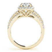 18K Yellow Gold 1 7/8 ct tw Halo Diamond Engagement Ring