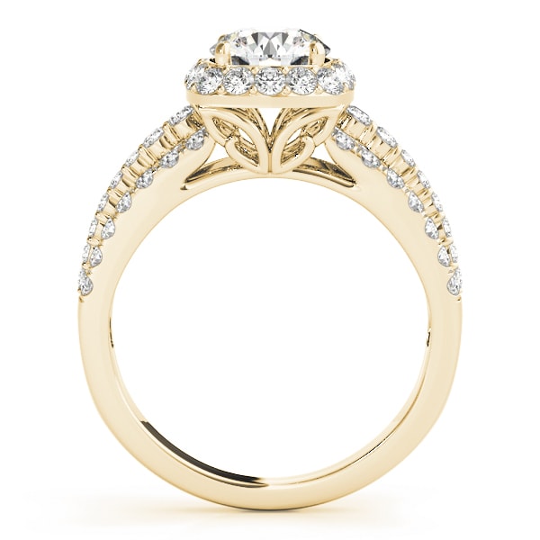 18K Yellow Gold 1 7/8 ct tw Halo Diamond Engagement Ring