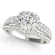 Round Diamond Halo Engagement Ring