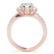 18K Rose Gold 1 7/8 ct tw Halo Diamond Engagement Ring