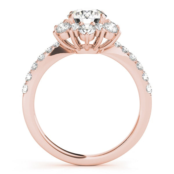 18K Rose Gold 1 7/8 ct tw Halo Diamond Engagement Ring
