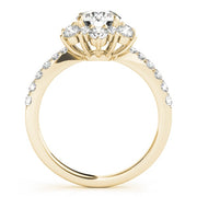 14K Yellow Gold 1 7/8 ct tw Halo Diamond Engagement Ring