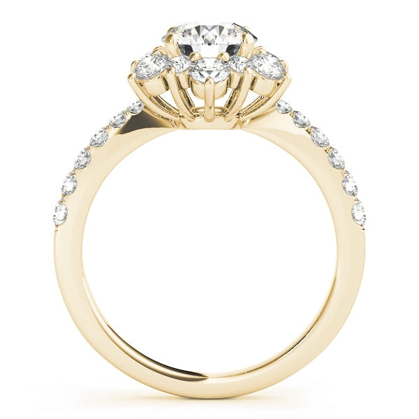 14K Yellow Gold 1 7/8 ct tw Halo Diamond Engagement Ring