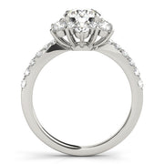 Round Diamond Halo Engagement Ring in Gold