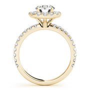 18K Yellow Gold 1 1/2 ct tw Halo Diamond Engagement Ring