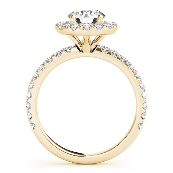 18K Yellow Gold 1 1/2 ct tw Halo Diamond Engagement Ring