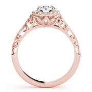 18K Rose Gold 5/8 ct tw Halo Diamond Engagement Ring