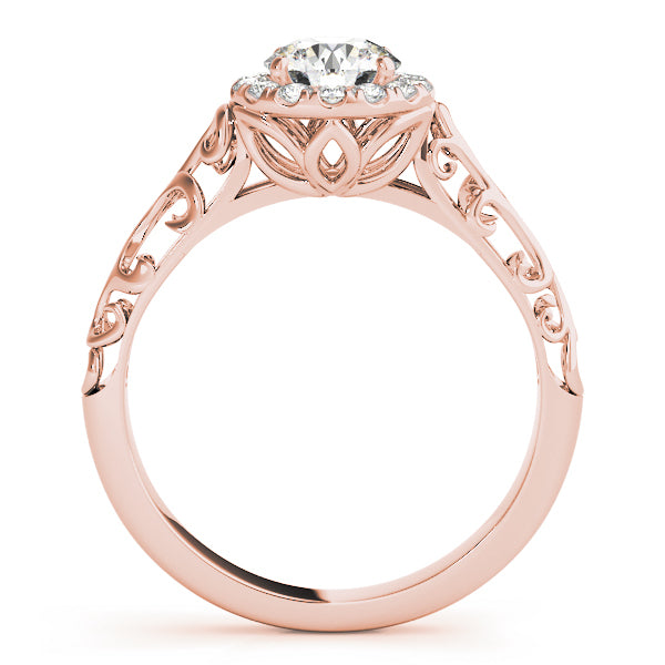 18K Rose Gold 5/8 ct tw Halo Diamond Engagement Ring