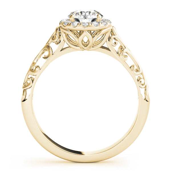 18K Yellow Gold 5/8 ct tw Halo Diamond Engagement Ring
