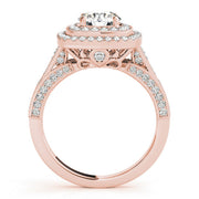 18K Rose Gold 1 7/8 ct tw Halo Diamond Engagement Ring