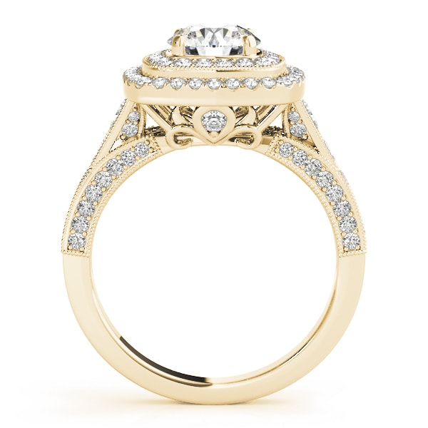 14K Yellow Gold 1 7/8 ct tw Halo Diamond Engagement Ring